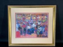 William Nelson(1942-) "Hot Jazz In The French Quarter, N.O.," Pastel, Framed & Sighned 83' Lower Mid