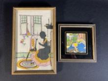 Art Publishing Co. Chicago Framed Print & Hand Embroidered Framed Art