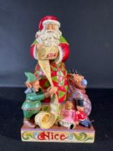 Jim Shore Heartwood Creek "Checking It Twice," Two Sided Naughty/Nice Santa Figurine w/ Box