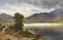 B. Fowler A.R.C.A "Llyn Crafnant Lake, North Wales," Painting On Panel, Framed, Signed LR 1871