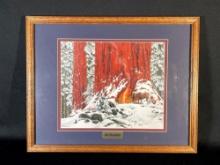 Bev Doolittle "Christmas Day" signed & framed