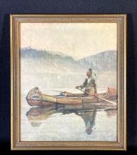 Vintage Frank E. Schoonvers ""The Last of The Mohicans" framed