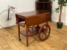 mahogany dropleaf tea cart