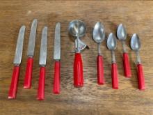 Vintage MCM styled Bakelite flatware & ice cream scoop