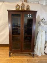 Mahogany China Cabinet w/ Lead Glass Doors, Mahogany