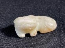 Mutton Fat Jade Netsuke Carved Foo Dog