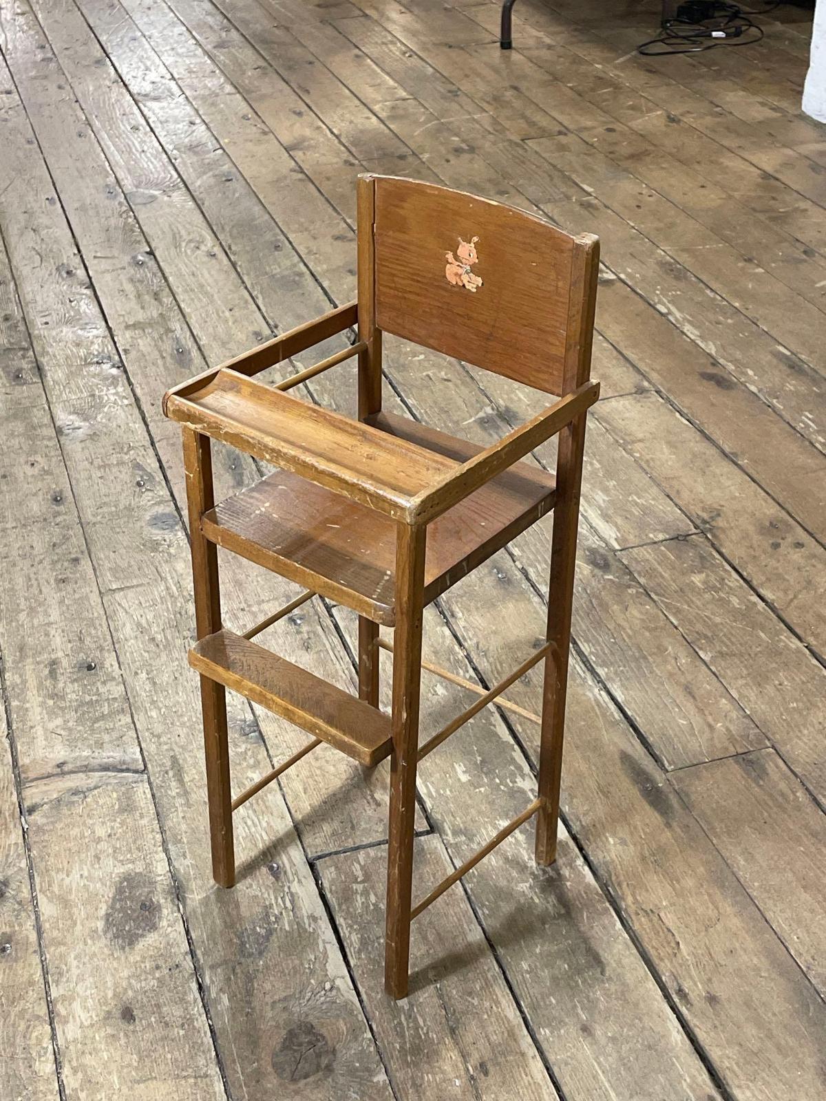 Vintage Graves Inc wooden doll high chair