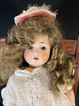 Antique 20" German doll w/ Paper Tag, Compo Ball Joint