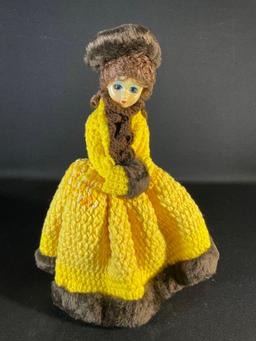 16" Sleep eyed doll w/ crocheted dress