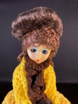 16" Sleep eyed doll w/ crocheted dress