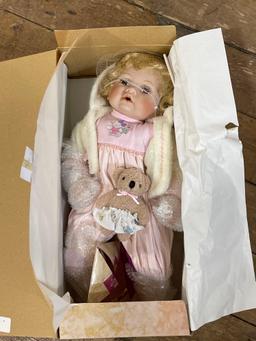 20" Dreams & Treasures "Emily" bisque doll w/ teddy bear