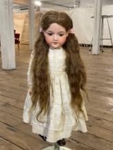 26" Antique Armand Marseille Bisque A-11-M doll w/ Human Hair Wig