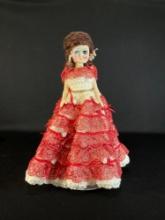 16" Sleep eyed doll w/ crocheted dress