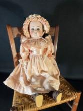 17" Unknown bisque Sleep eyed doll