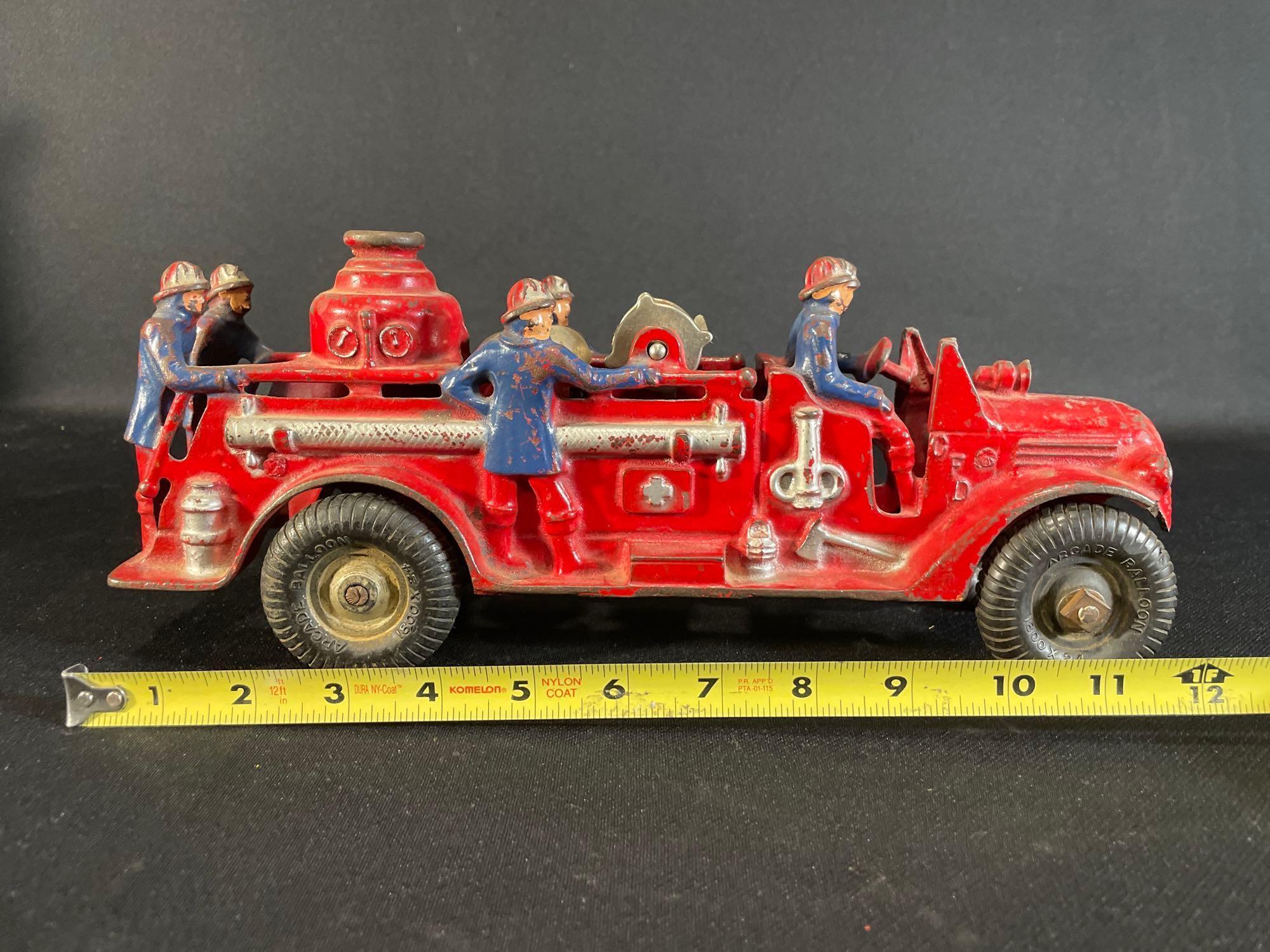 Arcade Manufacturing Company cast iron 6 rider fire engine pumper truck