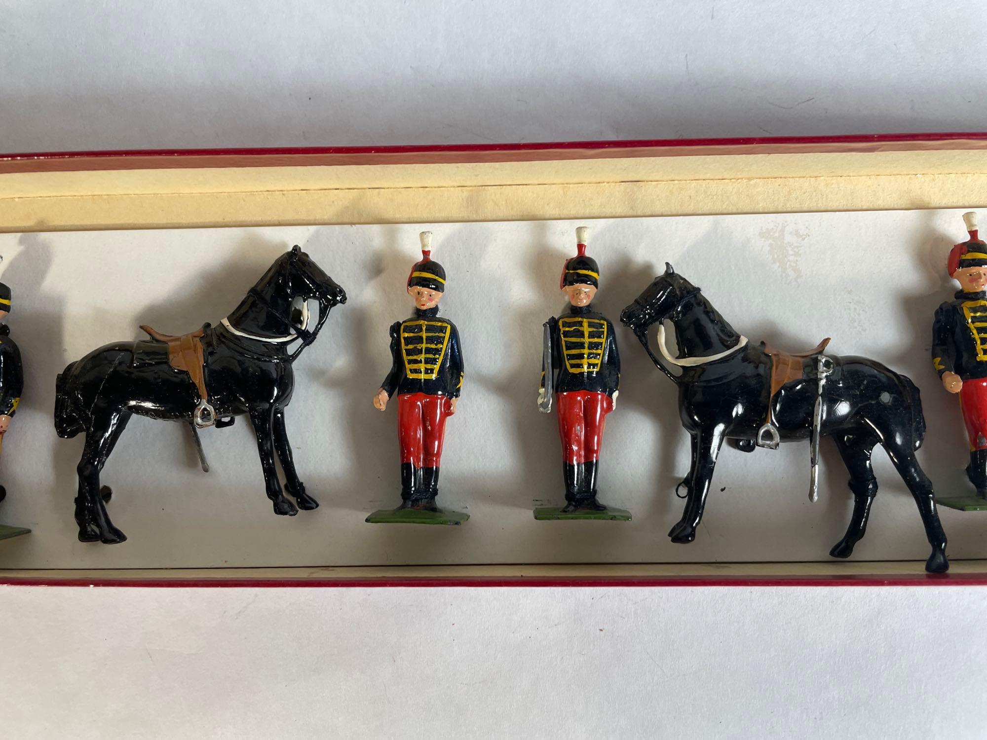 Britains "11th Hussars (prince Albert's Own)(Dismounted)," 8-Pc Lead Figurines w/ Original Box No.