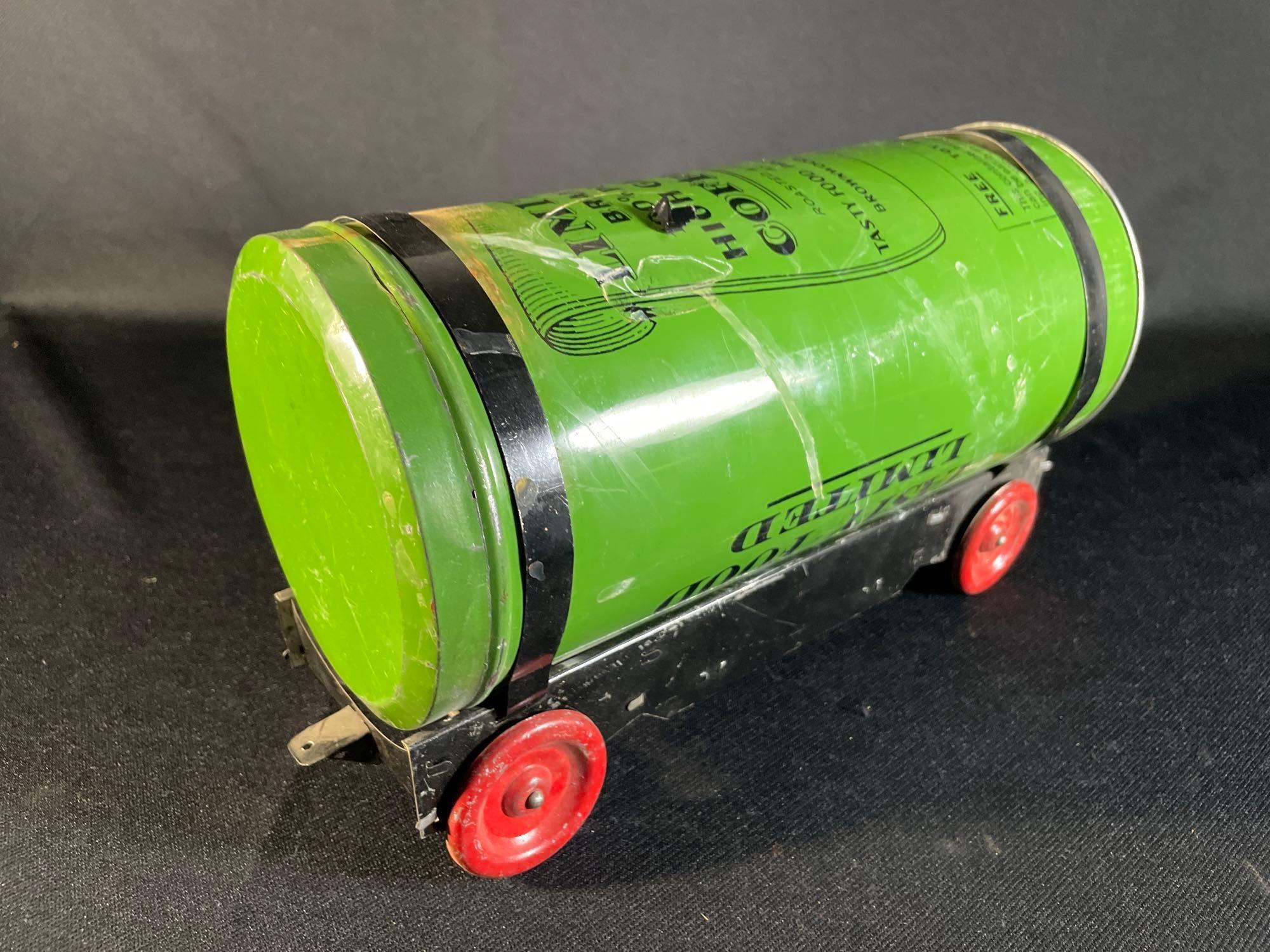 Antique Tasty Food Products CO. coffee tin train set