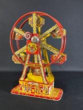 J. Chein Tin Litho Windup Ferris Wheel Toy, 17"h