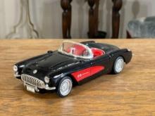 Vintage 1957 Corette Convertible BLack & Red W/Red Interior Diecast