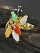 14K Gold Multi Stone Ring