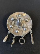 Sterling Silver Sombrero Pin