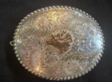 Sterling Silver Oval western buckle