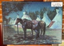 Bob Cornato (1970-) "Relay Horses in Camp"