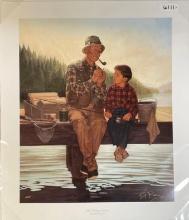 Brent Benger (1986-1988) ?The Fishing Lesson? Signed Print