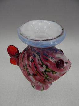 6 1/2" ROSE VASA MURRHINA FETTY FISH VASE