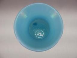 11" HANGING HEARTS IRIDIZED BLUE SIGNED FETTY VASE #440/600