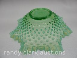 11" GREEN OPAL HOBNAIL BOWL