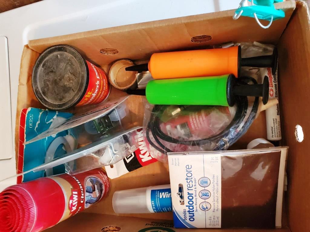 Utility room shelving contents