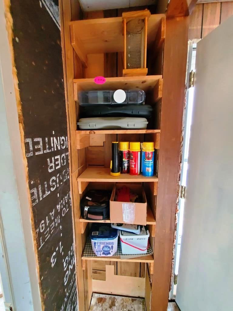 Utility room shelving contents
