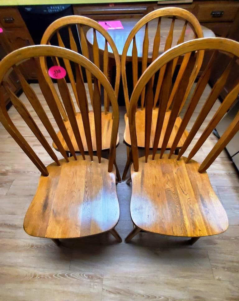 4 solid wood chairs