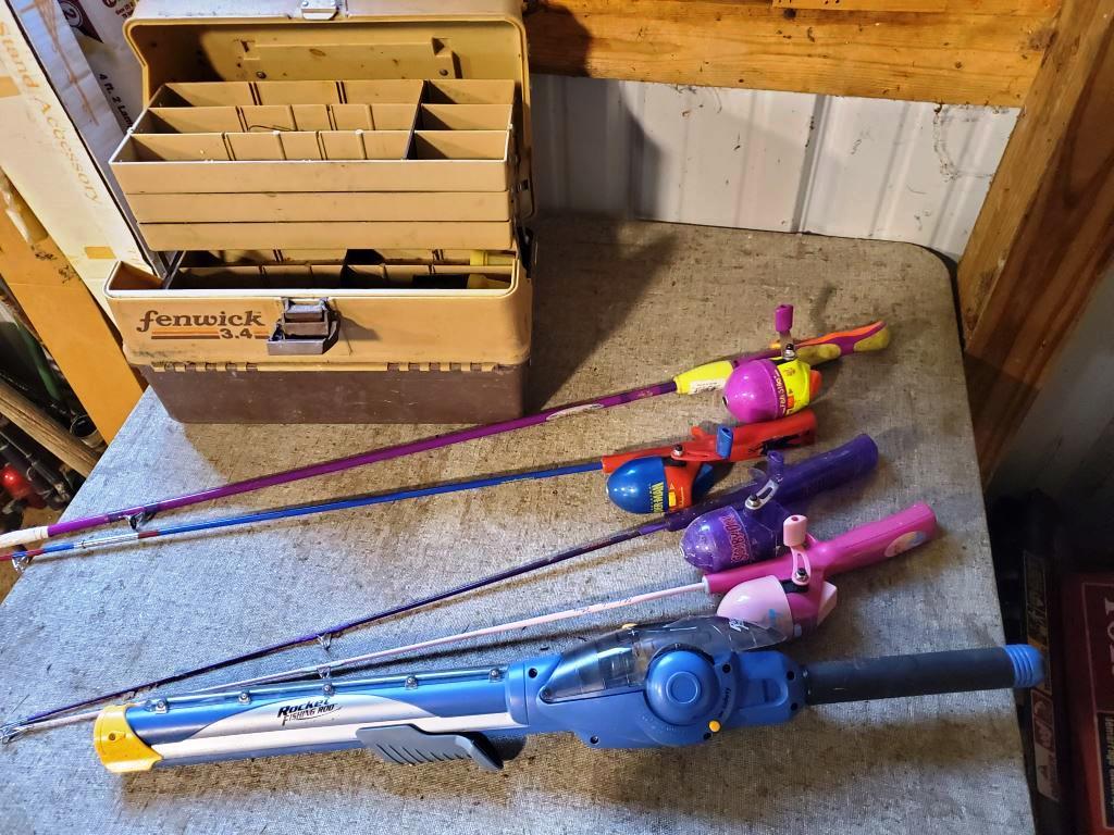 Kids fishing poles and more