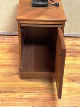 End Table with Magazine Rack and Lamp