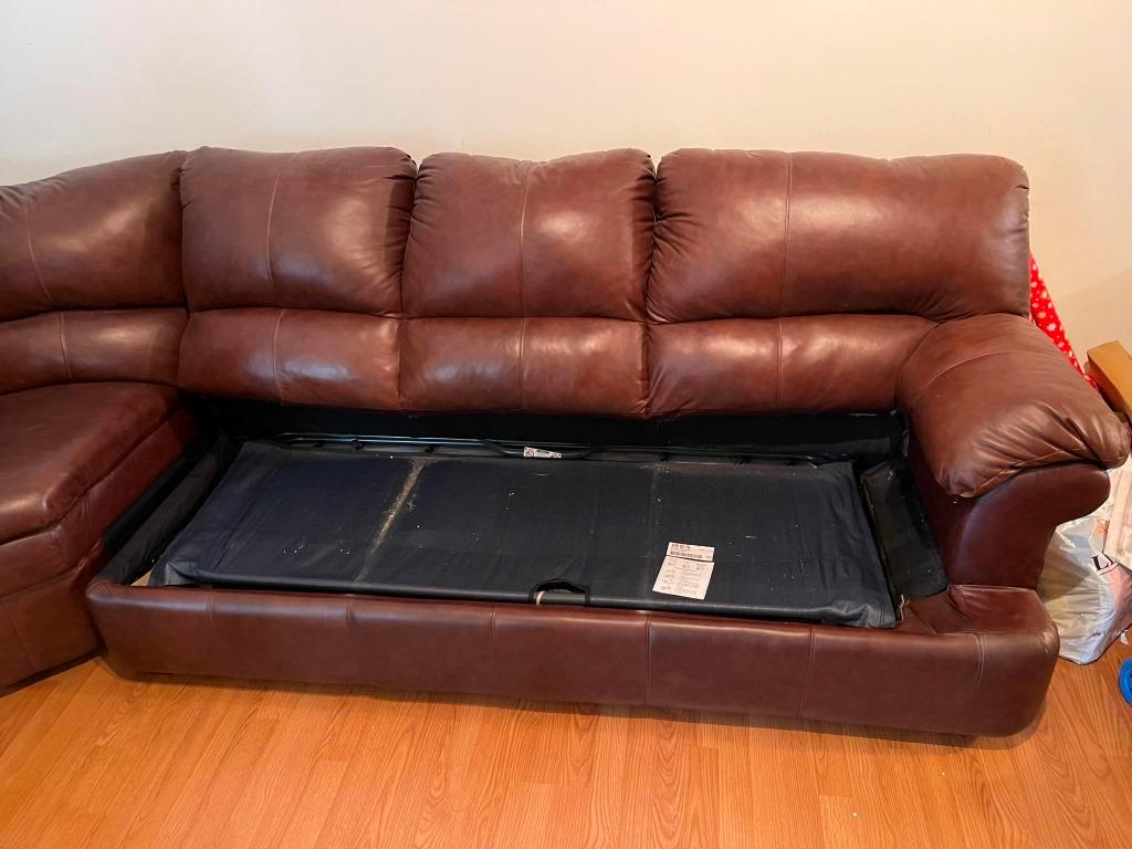 Faux-leather Sectional Sofa