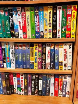 Shelf and VHS tapes