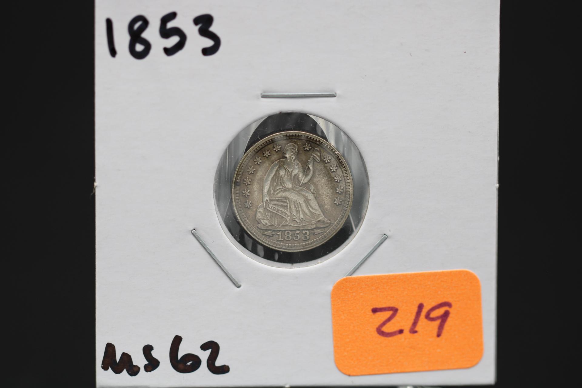 SEATED HALF DIME