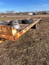 Tandem Axle Pintle Hitch flatbed Trailer 20' bed with 5' Tail