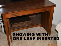 SPACE SAVING CABINET TABLE (39"W x 20"D x 30"H; 4 15" LEAFS) By SAGINAW FURN Co. NICE, NICE, NICE!!