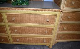 WICKER by HENRY LINK ~ SIX PIECE QUEEN BEDROOM SUITE with TALL POSTER BED