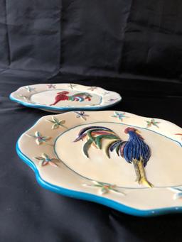 Cindy Shamp Rooster Plates