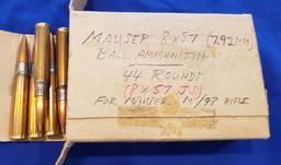 AMMO, 8X57 MAUSER, 44 ROUNDS, 154GR FMJ, 7.92MM