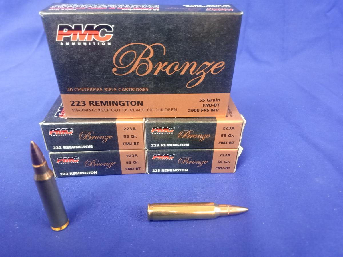 PMC Bronze 223 Rem Ammo (5 Boxes)