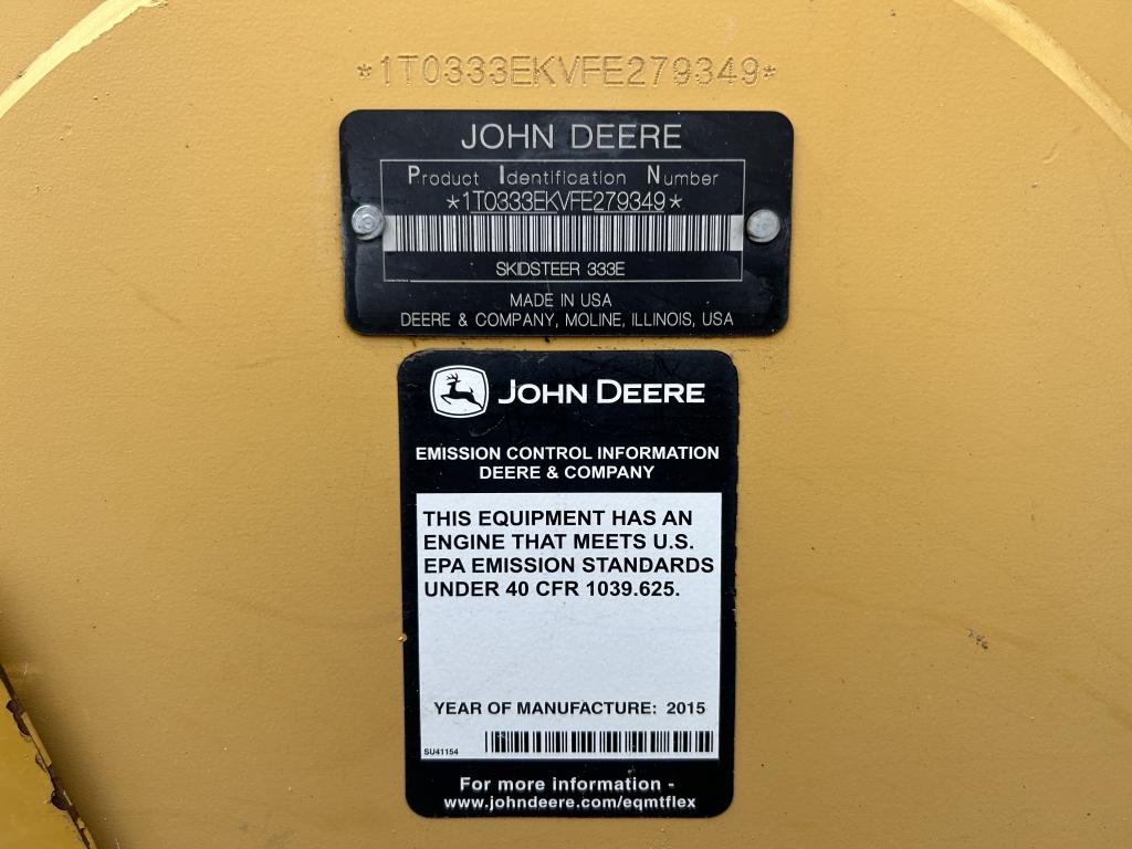 2015 John Deere 333e Skid Steer