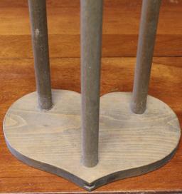 VINTAGE STYLE WOOD FLOOR CANDLE HOLDERS