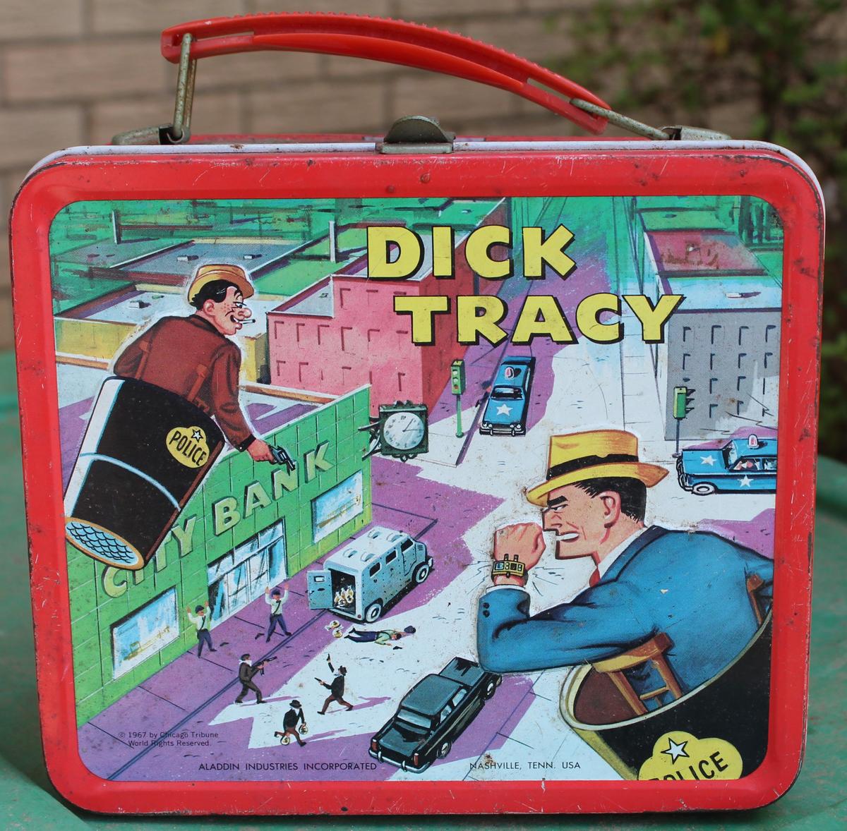 1967 DICK TRACY LUNCHBOX ALADDIN USA USED