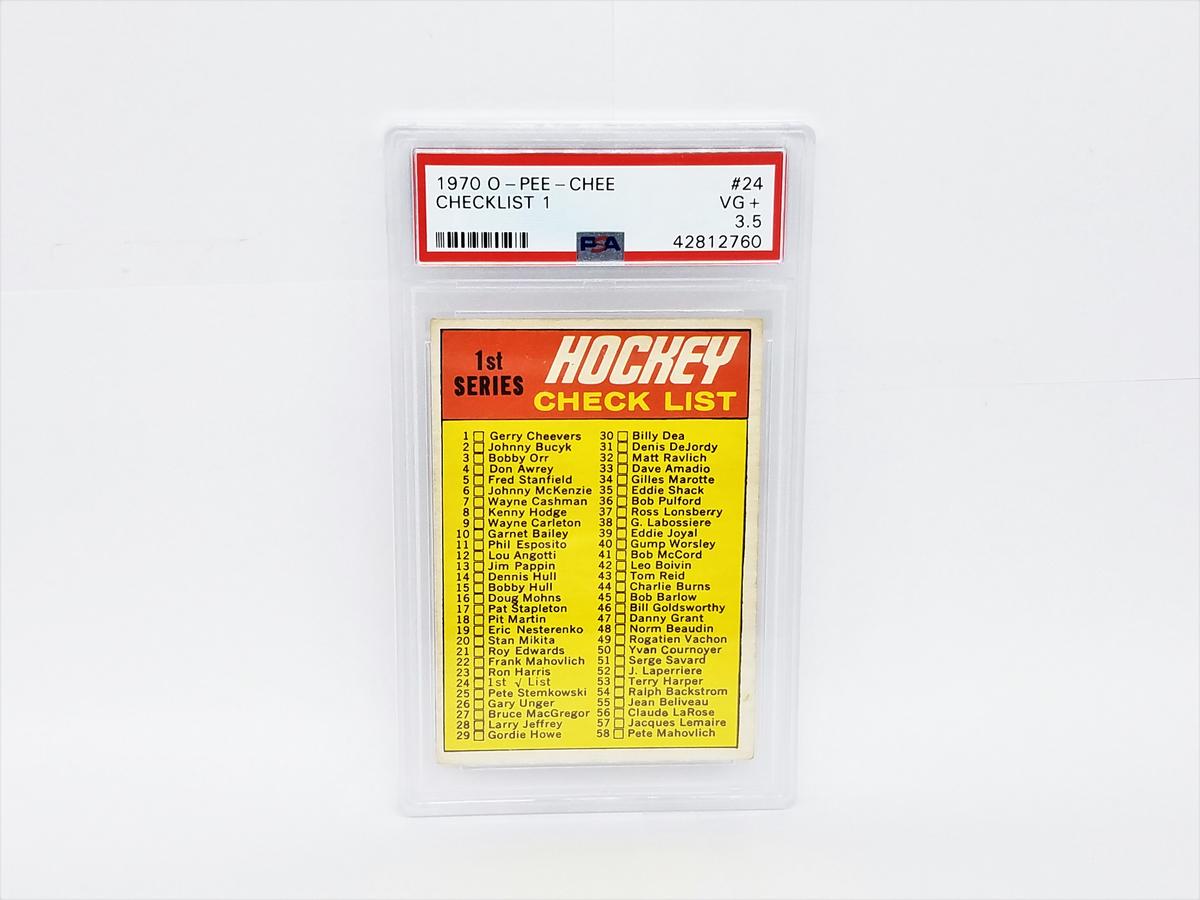 1970 O-Pee-Chee Hockey Checklist #1 #24 PSA 3.5 VG+   tough highbook card!!