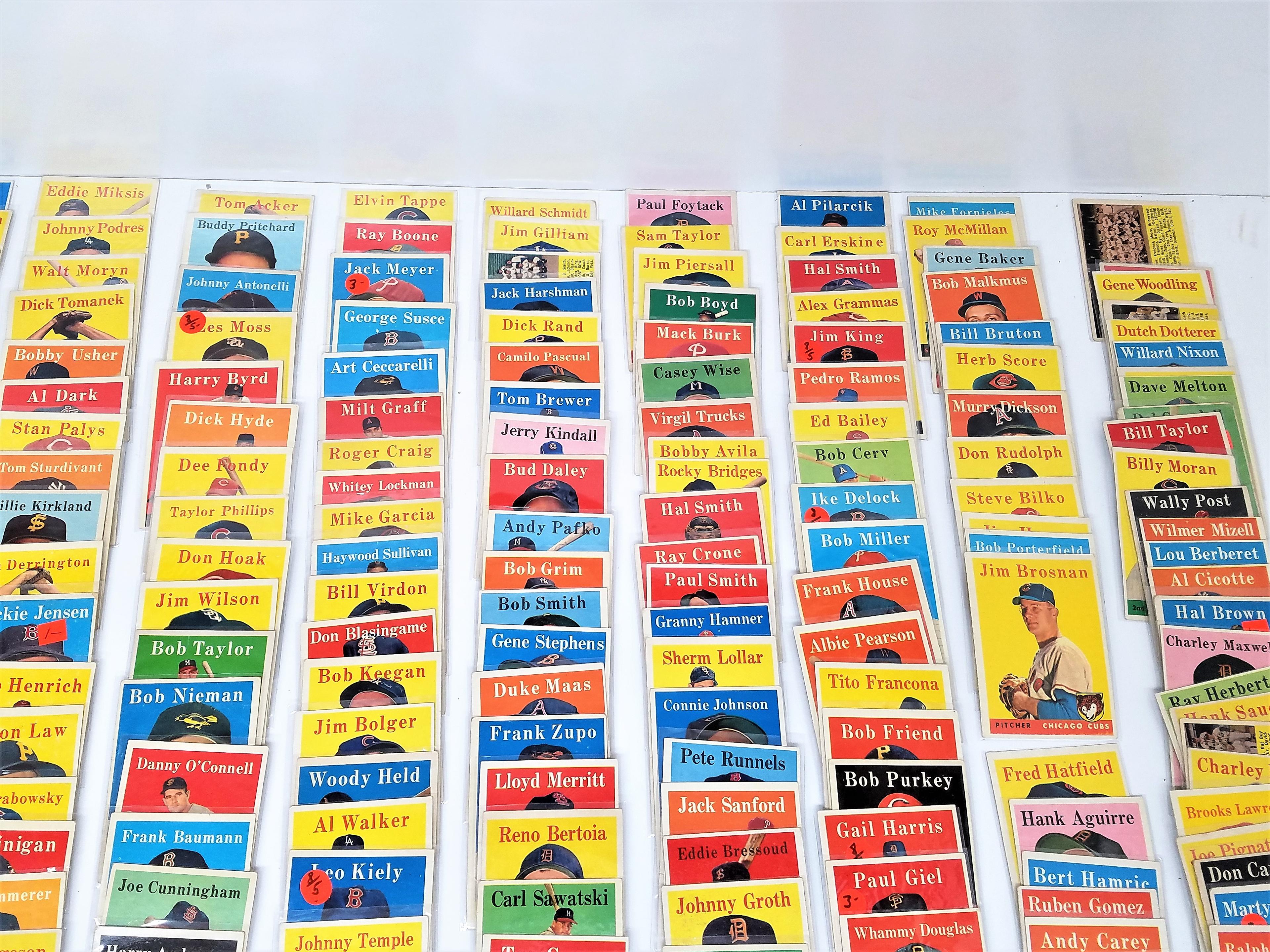 1958 TOPPS  Partial Set, (351 Cards) Range #1 to #495 EX to NM. Includes stars (See Pic list)